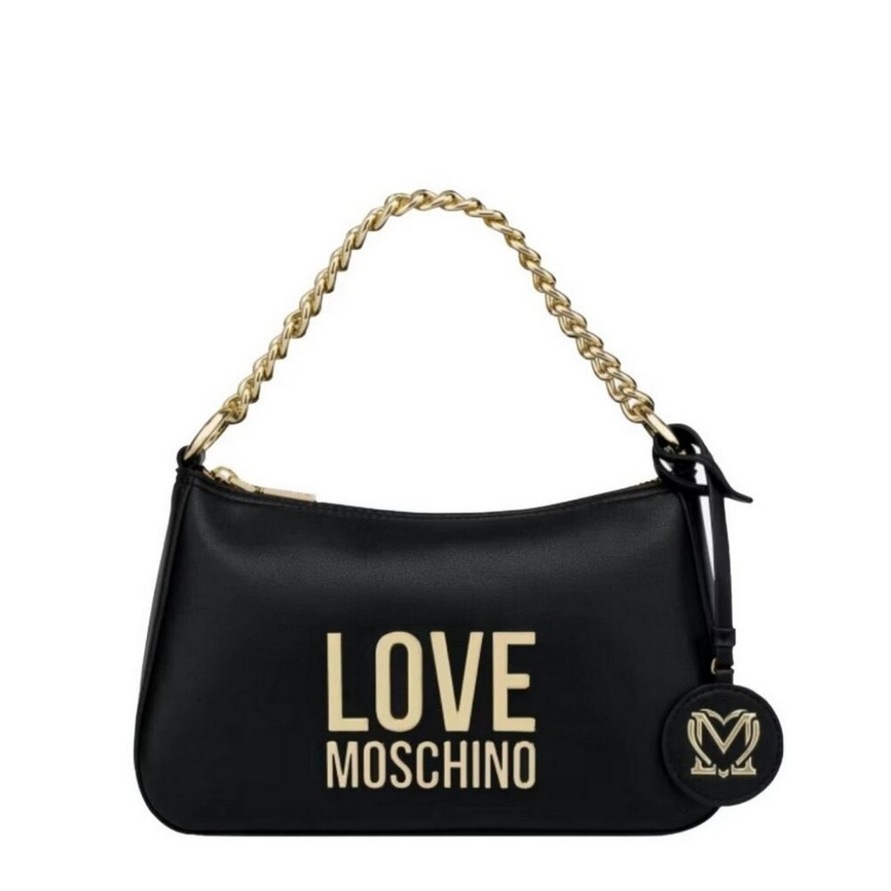 LOVE MOSCHINO WOMEN'S HANDBAG BAG BORSA BONDED PU NERO JC4108PP1FLJ000A